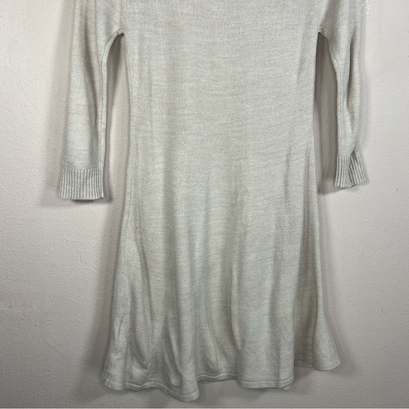 SMALL SEQUIN HEARTS BEIGE SWEATER LONG SLEEVE KNIT DRESS  NEUTRAL JUNIORS - Picture 6 of 9